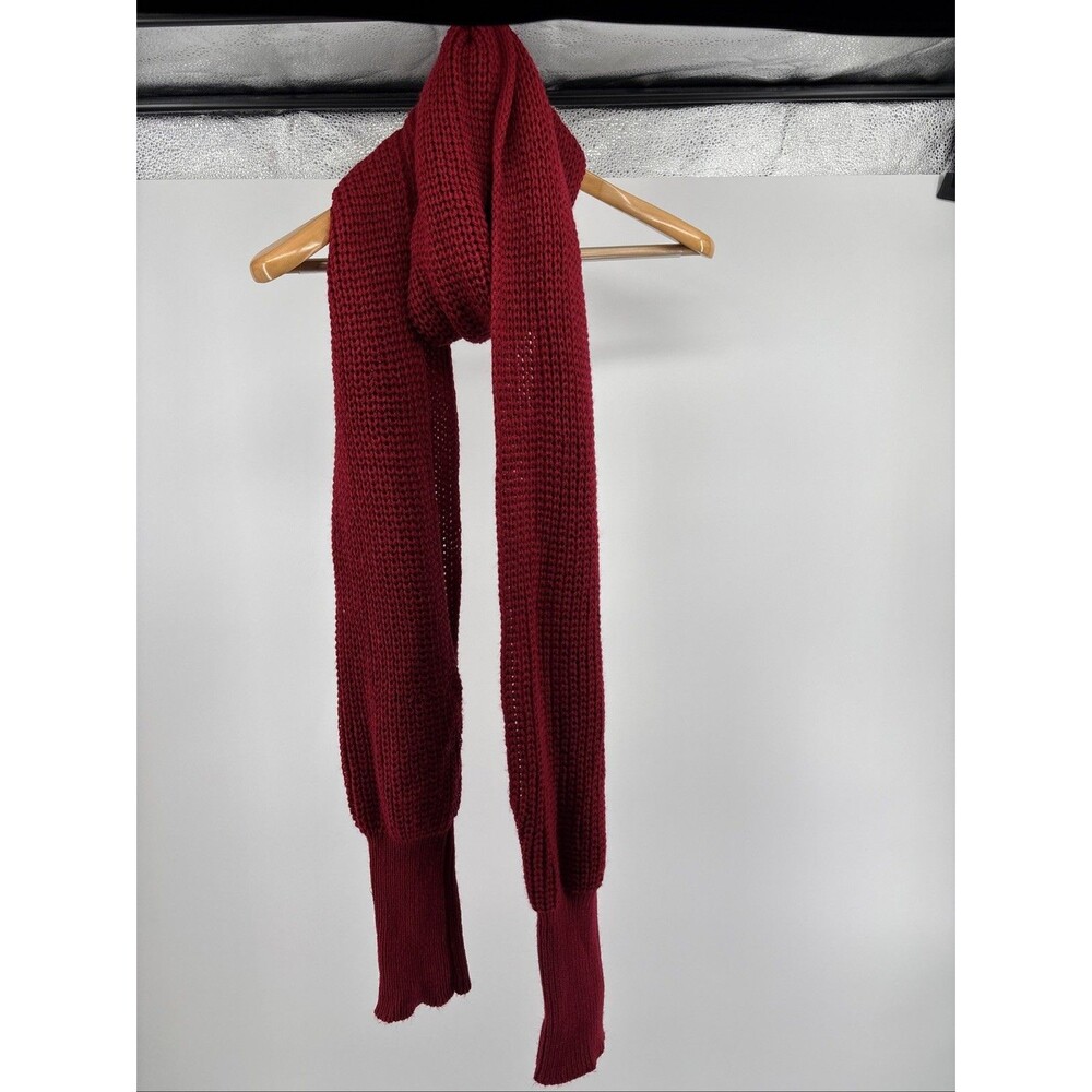 Freya Harper Long Sleeve Wool Blend Scarf Red Multifunctional